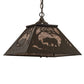 Meyda Lighting Bear at Dawn 22" 2-Light Timeless Bronze Pendant Light With Silver Mica Shade Glass