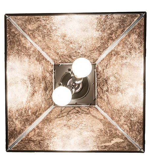 Meyda Lighting Bear at Dawn 22" 2-Light Timeless Bronze Pendant Light With Silver Mica Shade Glass