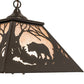Meyda Lighting Bear at Dawn 22" 2-Light Timeless Bronze Pendant Light With Silver Mica Shade Glass