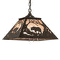 Meyda Lighting Bear at Dawn 22" 2-Light Timeless Bronze Pendant Light With Silver Mica Shade Glass