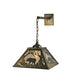 Meyda Lighting Bear at Dawn 23" 2-Light Antique Copper Hanging Wall Sconce With Silver Mica Shade Glass