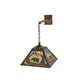 Meyda Lighting Bear at Dawn 23" 2-Light Antique Copper Hanging Wall Sconce With Silver Mica Shade Glass