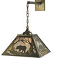 Meyda Lighting Bear at Dawn 23" 2-Light Antique Copper Hanging Wall Sconce With Silver Mica Shade Glass