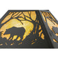 Meyda Lighting Bear at Dawn 23" 2-Light Timeless Bronze Pendant Light With Beige Art Shade Glass