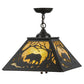 Meyda Lighting Bear at Dawn 23" 2-Light Timeless Bronze Pendant Light With Beige Art Shade Glass