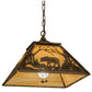 Meyda Lighting Bear at Dawn 23" 3-Light Burnished Brass Tint Pendant Light With Beige Shade Glass