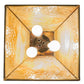 Meyda Lighting Bear at Dawn 23" 3-Light Burnished Brass Tint Pendant Light With Beige Shade Glass