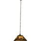 Meyda Lighting Bear at Dawn 23" 3-Light Burnished Brass Tint Pendant Light With Beige Shade Glass