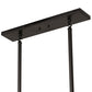 Meyda Lighting Bear at Dawn 24" 2-Light Textured Black Island Pendant Light With Amber Mica Shade Glass