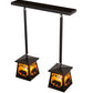 Meyda Lighting Bear at Dawn 24" 2-Light Textured Black Island Pendant Light With Amber Mica Shade Glass