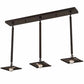 Meyda Lighting Bear at Dawn 37" 3-Light Textured Black Island Pendant Light With Amber Mica Shade Glass