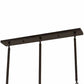 Meyda Lighting Bear at Dawn 37" 3-Light Textured Black Island Pendant Light With Amber Mica Shade Glass