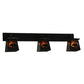 Meyda Lighting Bear at Dawn 48" 3-Light Black Wall Sconce With Amber Mica Shade Glass