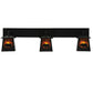 Meyda Lighting Bear at Dawn 48" 3-Light Black Wall Sconce With Amber Mica Shade Glass