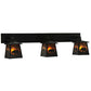 Meyda Lighting Bear at Dawn 48" 3-Light Black Wall Sconce With Amber Mica Shade Glass