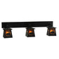 Meyda Lighting Bear at Dawn 48" 3-Light Black Wall Sconce With Amber Mica Shade Glass