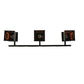 Meyda Lighting Bear at Dawn 48" 3-Light Black Wall Sconce With Amber Mica Shade Glass