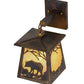 Meyda Lighting Bear at Dawn 7" Dark Burnished Antique Copper Hanging Wall Sconce With Beige Iridescent Shade Glass