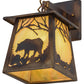Meyda Lighting Bear at Dawn 7" Dark Burnished Antique Copper Hanging Wall Sconce With Beige Iridescent Shade Glass