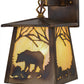 Meyda Lighting Bear at Dawn 7" Dark Burnished Antique Copper Hanging Wall Sconce With Beige Iridescent Shade Glass
