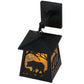 Meyda Lighting Bear at Dawn 7" Textured Black Hanging Wall Sconce With Amber Mica Shade Glass