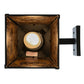 Meyda Lighting Bear at Dawn 7" Textured Black Hanging Wall Sconce With Amber Mica Shade Glass