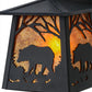 Meyda Lighting Bear at Dawn 7" Textured Black Hanging Wall Sconce With Amber Mica Shade Glass