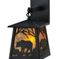 Meyda Lighting Bear at Dawn 7" Textured Black Hanging Wall Sconce With Amber Mica Shade Glass