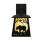 Meyda Lighting Bear at Dawn 8" Textured Black Hanging Wall Sconce With Beige Art Shade Glass