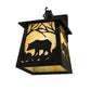 Meyda Lighting Bear at Dawn 8" Textured Black Hanging Wall Sconce With Beige Art Shade Glass