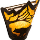 Meyda Lighting Bear at Dawn 8" Textured Black Wall Sconce With Amber Mica Shade Glass