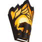 Meyda Lighting Bear at Dawn 8" Textured Black Wall Sconce With Amber Mica Shade Glass