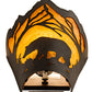 Meyda Lighting Bear at Dawn 8" Textured Black Wall Sconce With Amber Mica Shade Glass