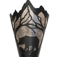 Meyda Lighting Bear at Dawn 8" Textured Black Wall Sconce With Silver Mica Shade Glass