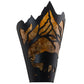 Meyda Lighting Bear at Dawn 9" Textured Black Wall Sconce With Amber Mica Shade Glass