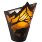 Meyda Lighting Bear at Dawn 9" Textured Black Wall Sconce With Amber Mica Shade Glass