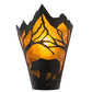 Meyda Lighting Bear at Dawn 9" Textured Black Wall Sconce With Amber Mica Shade Glass