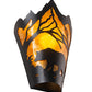 Meyda Lighting Bear at Dawn 9" Textured Black Wall Sconce With Amber Mica Shade Glass