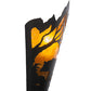Meyda Lighting Bear at Dawn 9" Textured Black Wall Sconce With Amber Mica Shade Glass