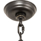 Meyda Lighting Bear at Dusk 22" 4-Light Textured Black Inverted Pendant Light With Amber Mica Shade Glass