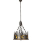 Meyda Lighting Bear at Dusk 22" 4-Light Textured Black Inverted Pendant Light With Amber Mica Shade Glass
