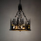 Meyda Lighting Bear at Dusk 22" 4-Light Textured Black Inverted Pendant Light With Amber Mica Shade Glass