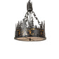 Meyda Lighting Bear at Dusk 22" 4-Light Textured Black Inverted Pendant Light With Amber Mica Shade Glass