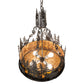 Meyda Lighting Bear at Dusk 22" 4-Light Textured Black Inverted Pendant Light With Amber Mica Shade Glass