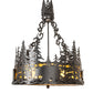 Meyda Lighting Bear at Dusk 22" 4-Light Textured Black Inverted Pendant Light With Amber Mica Shade Glass