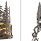 Meyda Lighting Bear at Dusk 22" 4-Light Textured Black Inverted Pendant Light With Amber Mica Shade Glass