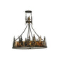 Meyda Lighting Bear at Dusk 36" 4-Light Antique Copper Inverted Pendant Light With Amber Mica Shade Glass