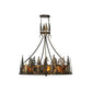 Meyda Lighting Bear at Dusk 36" 4-Light Antique Copper Inverted Pendant Light With Amber Mica Shade Glass