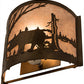 Meyda Lighting Bear at Lake 10" Antique Copper Wall Sconce With Silver Mica Shade Glass