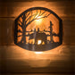 Meyda Lighting Bear at Lake 12" 2-Light Timeless Bronze Wall Sconce With Amber Mica Shade Glass